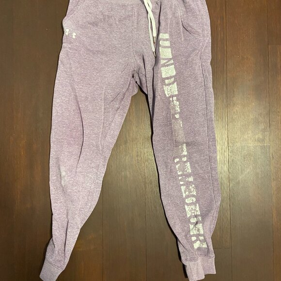 Under armour purple sweatpants with draw string (small) - Picture 1 of 2